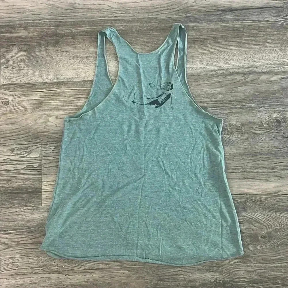 American Apparel Top Green Mermaid Tank Top Size Large Unique - Picture 4 of 5